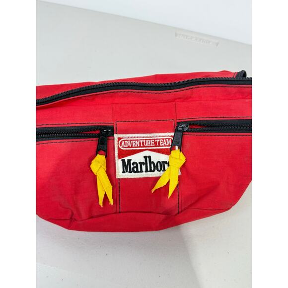 Vtg 90's Marlboro Adventure Team Red Fanny Pack 3 Pocket, missing canteen - Picture 11 of 11